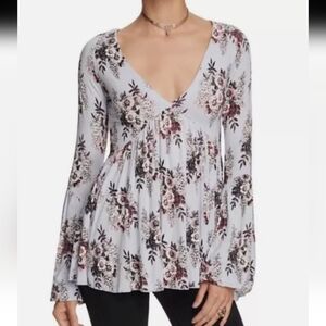 Free People Long Sleeve Speak Easy V Front Top